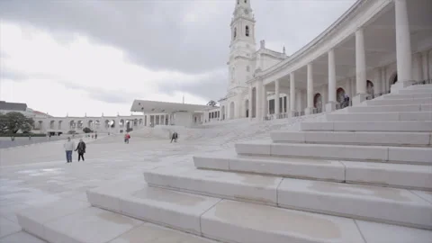 Cold and quiet day at Fátima shrine Stock Footage 324967093