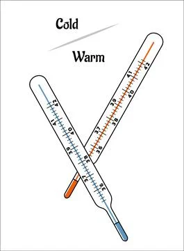 Cold and warm thermometer Stock Illustration