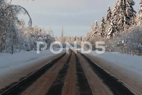 Cold and winter landscapes with snow in Russia Stock Photos