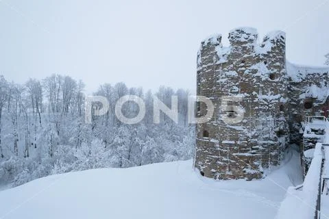 Cold and winter landscapes with snow in Russia Stock Photos