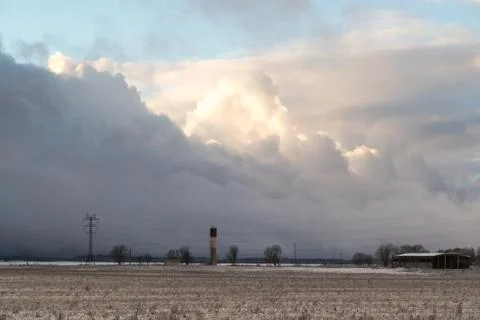 Cold and winter landscapes with snow in Russia Stock-Fotos