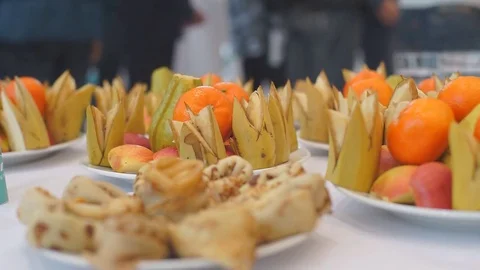 Cold Appetizers Holiday Table Stock Footage 72669250