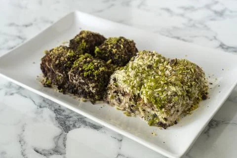 Cold baklava Stock Photos