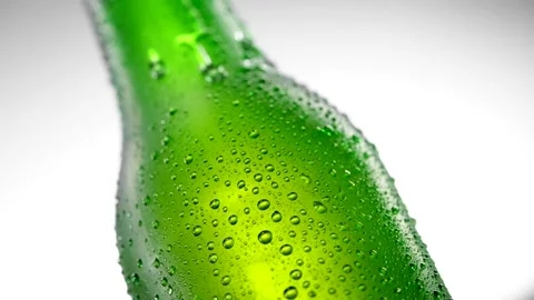 Cold beer bottle with drops rotates 360 degrees Stock Footage 152168167