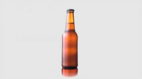 Cold beer bottle isolated Stock Footage 201365838