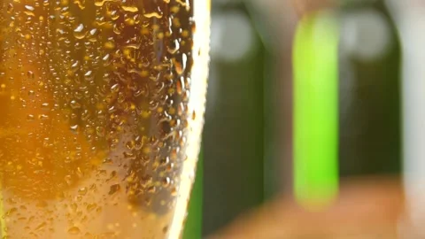 Cold beer with bubbles Stock Footage 88582477