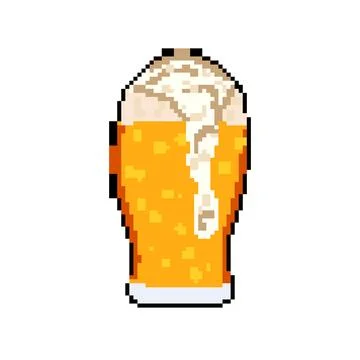 Cold beer cup pixel art vector illustration Stock Illustration