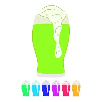 Cold beer cup vector cartoon graphic Stock Illustration