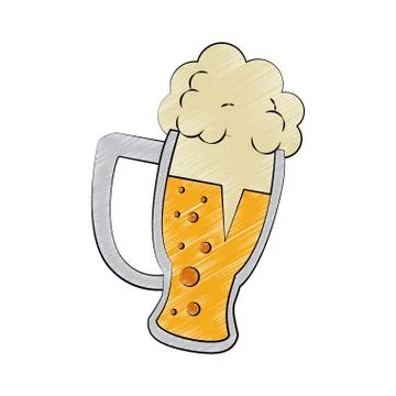 Cold beer glass scribble Stock Illustration