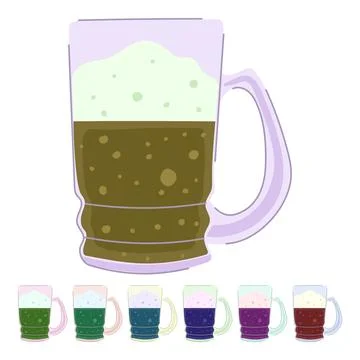 Cold beer glass vector cartoon graphic Stock Illustration