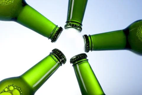 Cold beer in ice Stock Photos