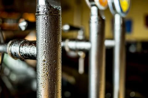 Cold beer pump Stock Photos