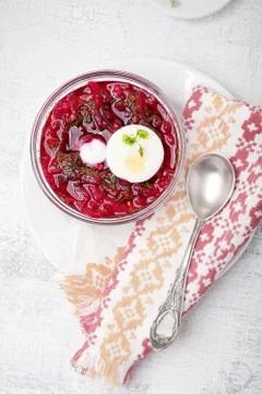 Cold beet soup Stock Photos