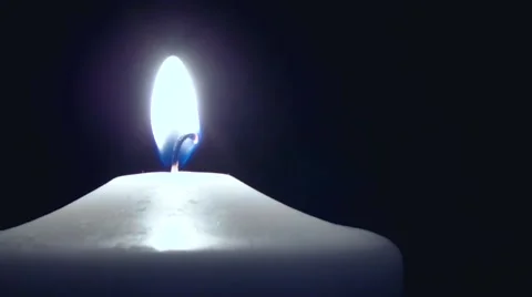 Cold Blue Candle Stock Footage 46980720