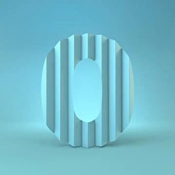 Cold blue font Number 0 ZERO 3D Stock Illustration