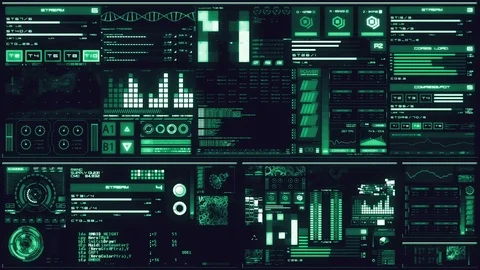 Cold blue futuristic interface/Digital screen Stock Footage 81607348