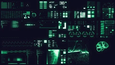 Cold blue Futuristic interface/Digital screen Stock Footage 122607904