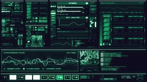 Cold blue futuristic interface/Digital screen/HUD Stock Footage 81515341