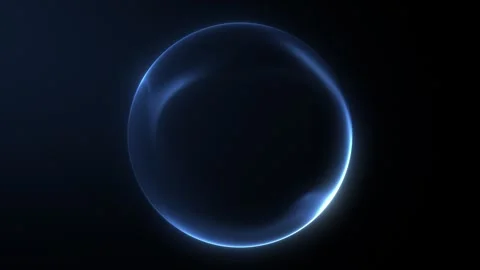 Cold blue glowing energy sphere on black background with soft neon rim ligh.. 스톡 동영상 332662052