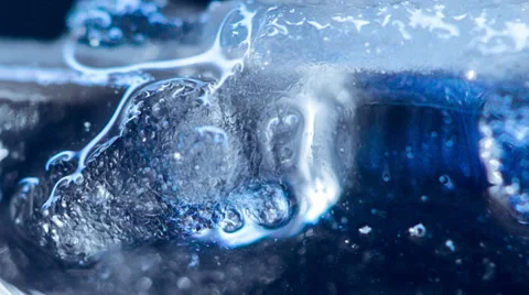 Cold blue ice melting Stock Footage 37367776