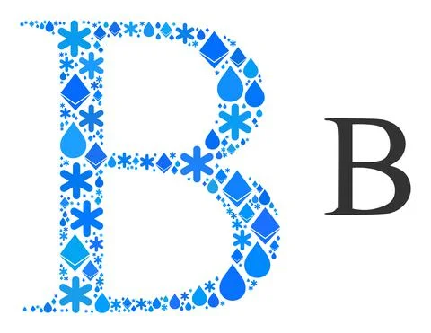 Cold Blue Water Composition Beta Greek Letter Icon Stock Illustration
