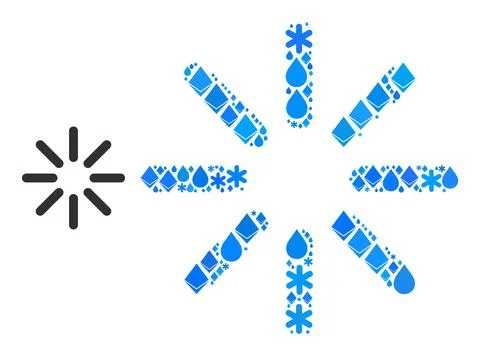 Cold Blue Water Composition Brightness Icon Stock Illustration