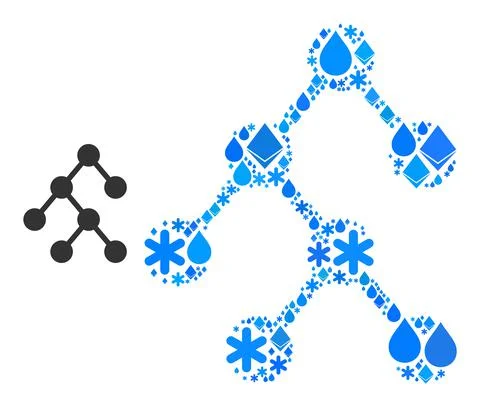 Cold Blue Water Mosaic Binary Relations Icon Stock Illustration