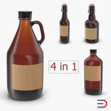 Cold Brew Bottles Collection 3D Model