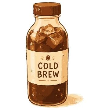Cold Brew Coffee Bottle Illustration Illustrazione stock