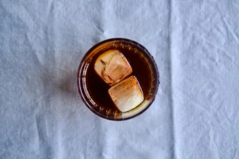 Cold brew coffee with two ice cubes, concept for cold coffee Stock Photos