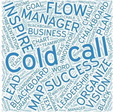 Cold call ,Word cloud art background 스톡 일러스트