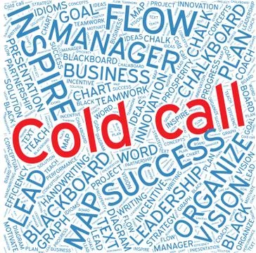 Cold call ,Word cloud art background 스톡 일러스트
