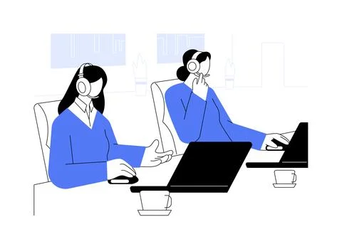 Cold calling abstract concept vector illustration. Stock Illustration