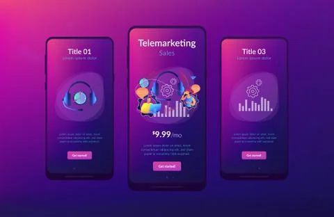 Cold calling app interface template. イラスト素材