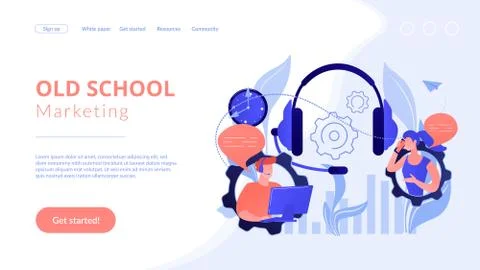 Cold calling concept landing page. Illustrazione stock