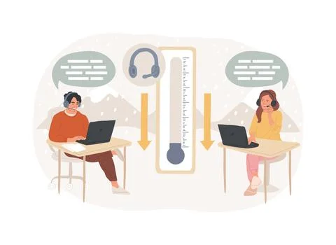 Cold calling isolated concept vector illustration. Ilustración de archivo