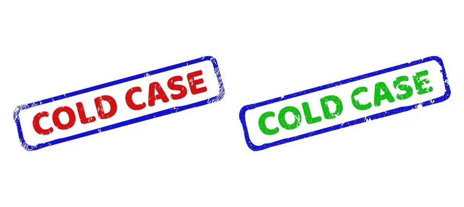 COLD CASE Bicolor Rough Rectangle Watermarks with Grunged Styles Stock Illustration