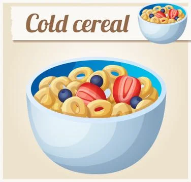 Cold cereal. Detailed Vector Icon Stock Illustration