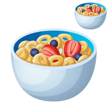 Cold cereal isolated on white background. Detailed Vector Icon Stock Illustration
