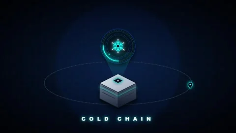 Cold chain logistics digital animation: isometric box with snowflake temper.. Vidéo 344852239