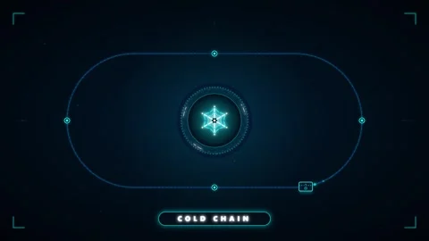 Cold chain logistics digital interface with glowing snowflake and data trac.. 스톡 동영상 344852259