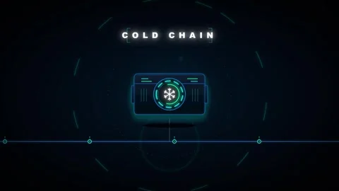 Cold chain logistics technology hud animation for supply chain and pharmace.. Stock Footage 344852236