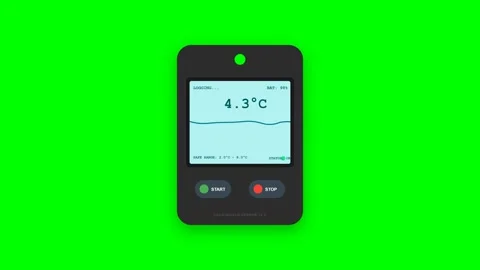 Cold-Chain Logistics Temperature Data Logger Badge with Active LCD Graph Mo.. Stock-Footage 346006923