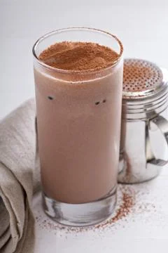 Cold chocolate milkshake Stock Photos