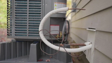 Cold Climate Heat Pump hookups Stock Footage 164468293