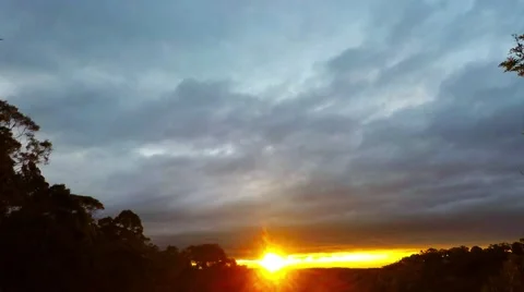 Cold Cloudy Winter Time Lapse Sunset Stock Footage 66457727