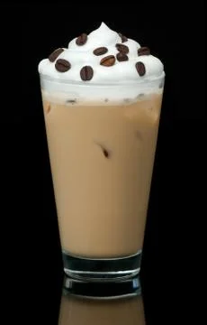 Cold coffe cup on the black background Stock Photos