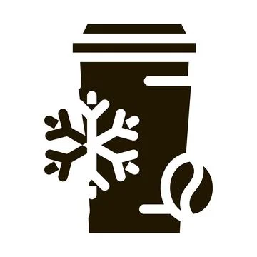Cold coffee cup icon Vector Glyph Illustration Stock Illustration