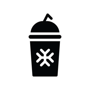 Cold Coffee Glyph icon Illustrazione stock