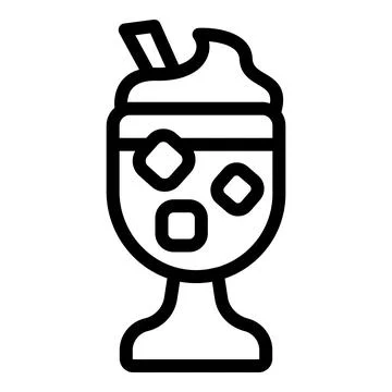 Cold coffee icon outline vector. Cocoa cream Illustrazione stock